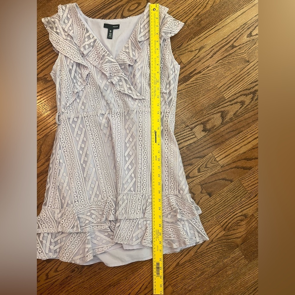 Aqua Lavender Lace Mini Dress with Liner - Medium - Picture 8 of 8